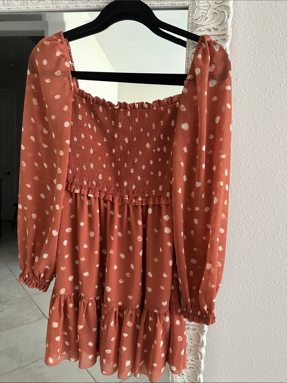 Aritzia Wilfred Tempest Chiffon Smocked Tiered Mini Dress